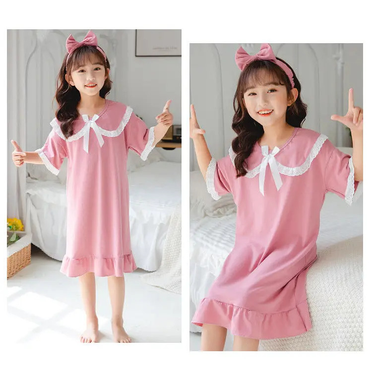 Conjunto de pijama de algodón con detalles en encaje