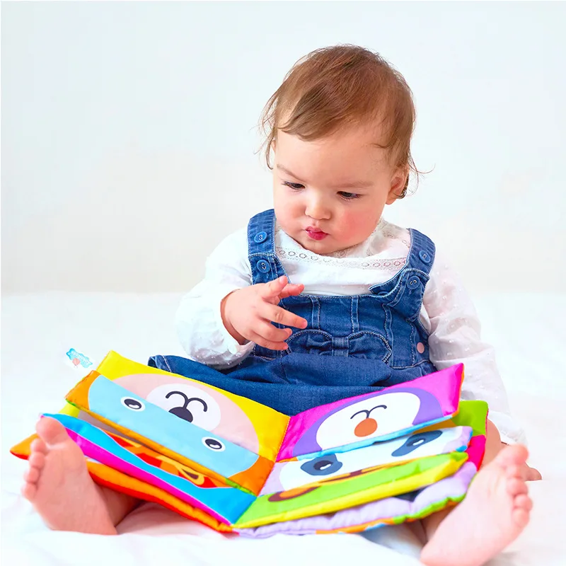 Libro de tela sensorial Montessori con animalitos para bebé - imagen 2