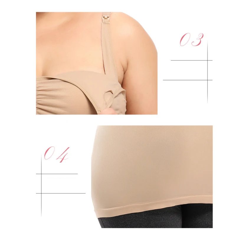 Top de lactancia sin mangas para talla grande en embarazo cómodo - imagen 5