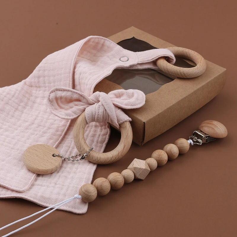 Juego de cadena para chupete con clips de oreja de conejo - imagen 4