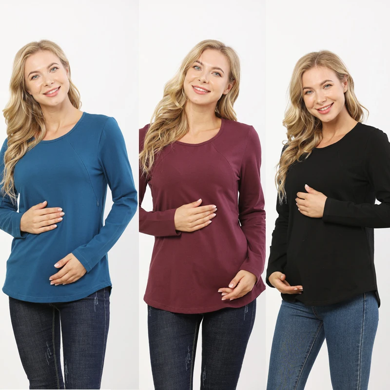 Tela de algodón y elastano en una camiseta de maternidad