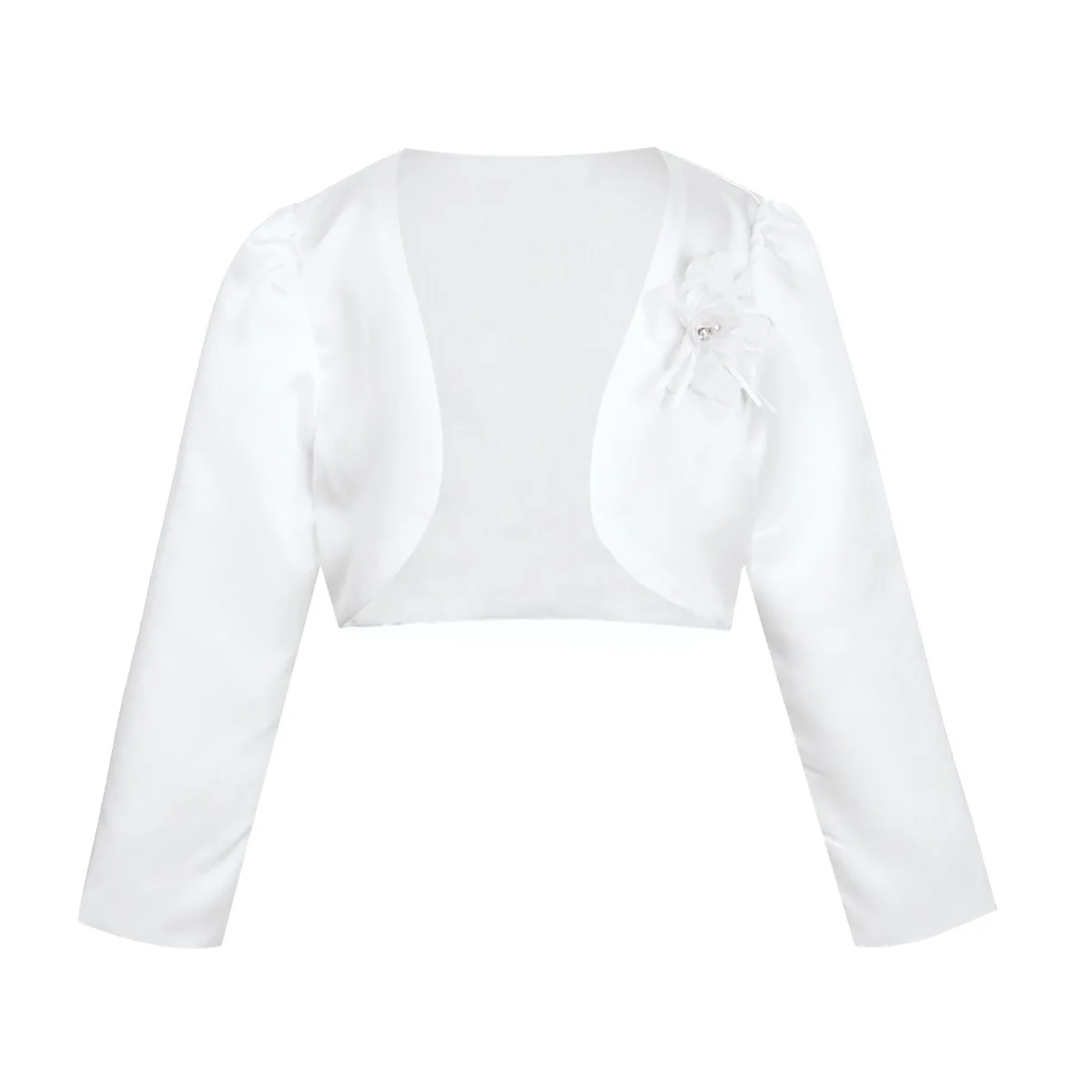 Chaqueta bolero floral de niña de manga larga para ceremonia