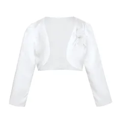 Chaqueta bolero floral de niña de manga larga para ceremonia