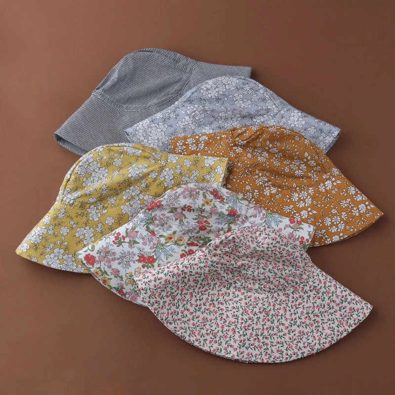 Sombrero de sol bebé unisex floral vintage protección UV para playa - imagen 5