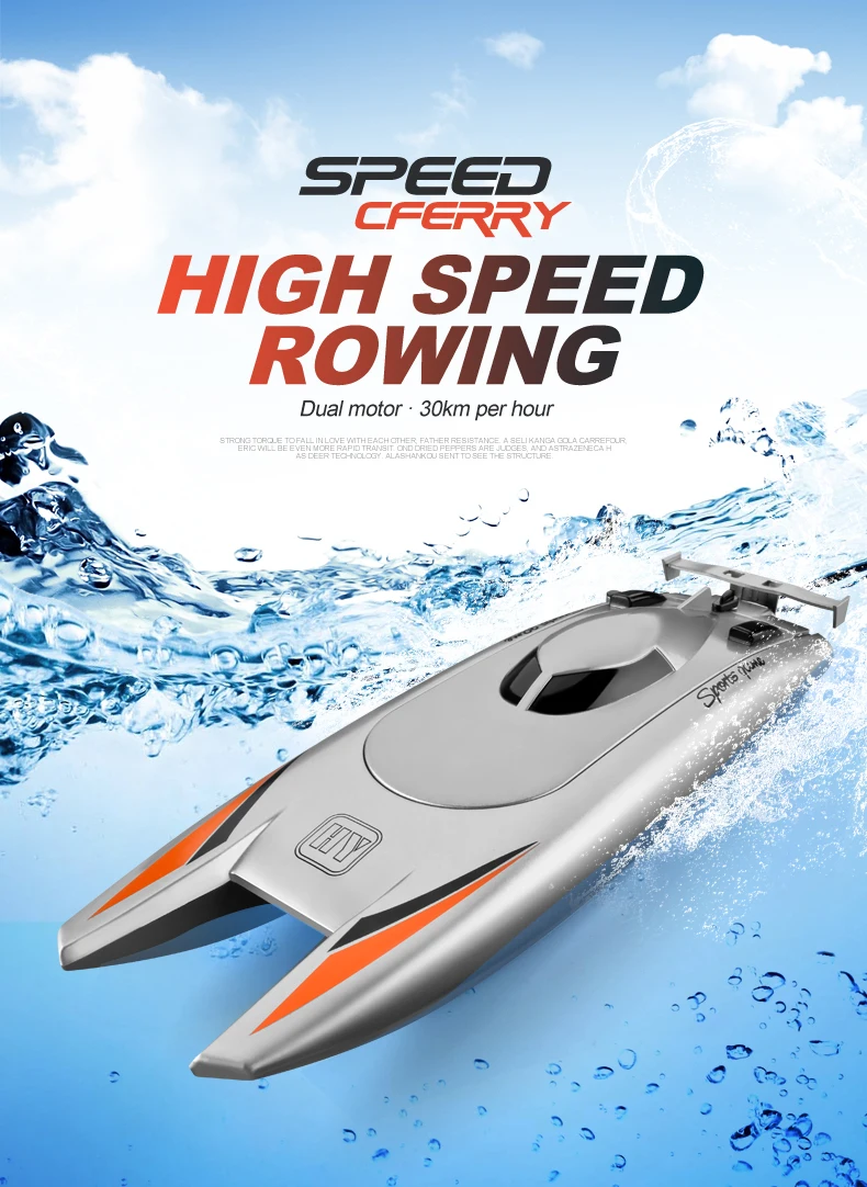 Lancha RC alta velocidad en el agua