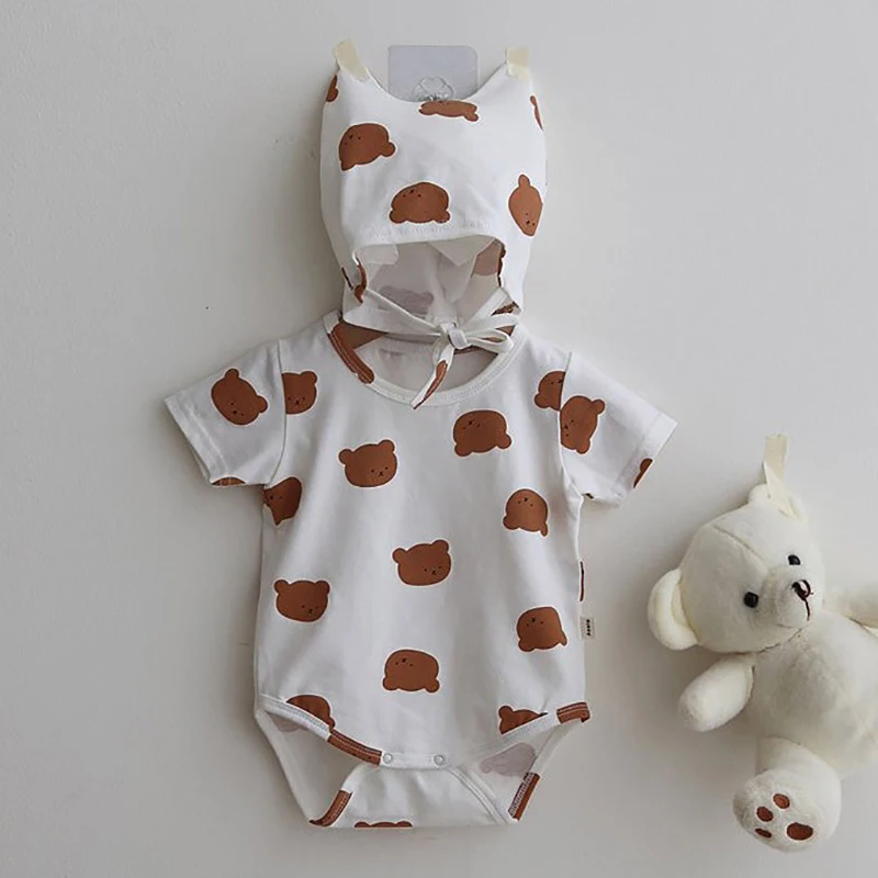 Mono de algodón Milangel con estampado de oso para bebé – Verano - imagen 3