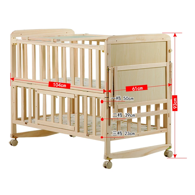 Cuna evolutiva de madera convertible con estante - imagen 2