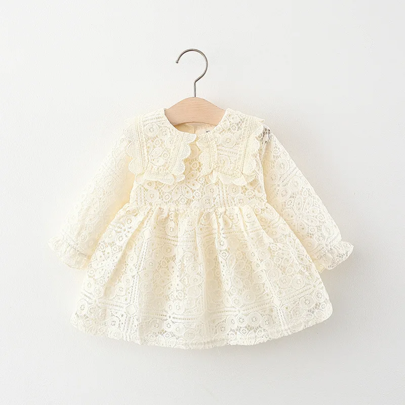 Vestido primer cumpleaños – Encaje blanco manga larga - imagen 5