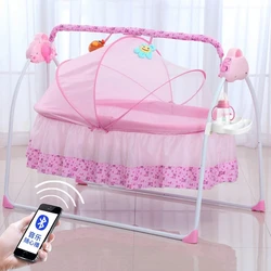 Cuna columpio mecedora automática con música y mando para bebé