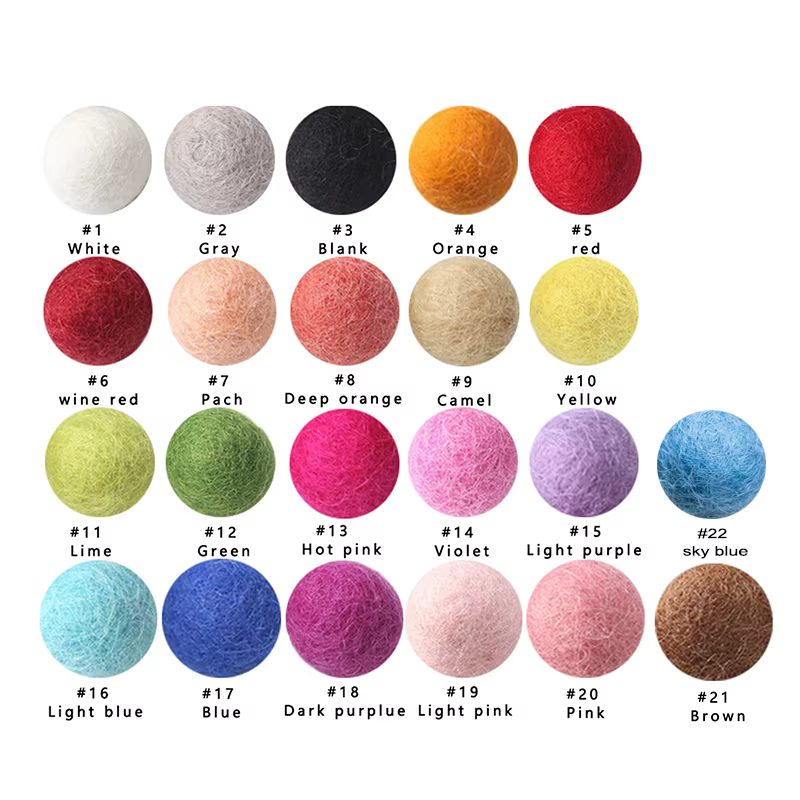 Bolas de fieltro de lana 20mm – Pompón y manualidades para niños - imagen 2