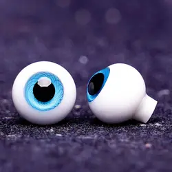 Ojos de cristal para muñecas BJD en azul negro con seguridad infantil