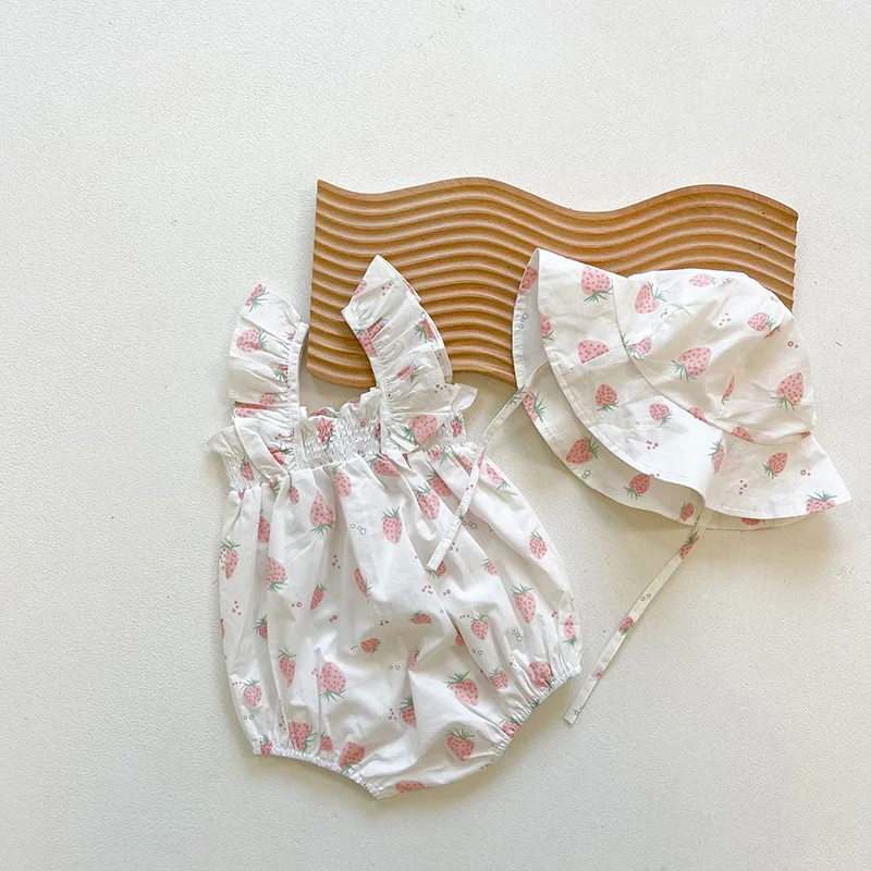 Mono veraniego floral con sombrero para bebé niña - imagen 5