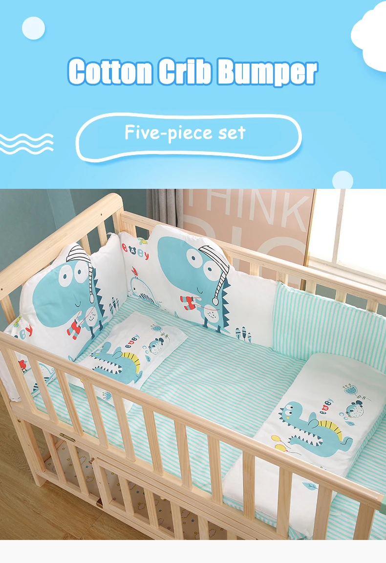 Juego de parachoques y almohada para cama de bebé