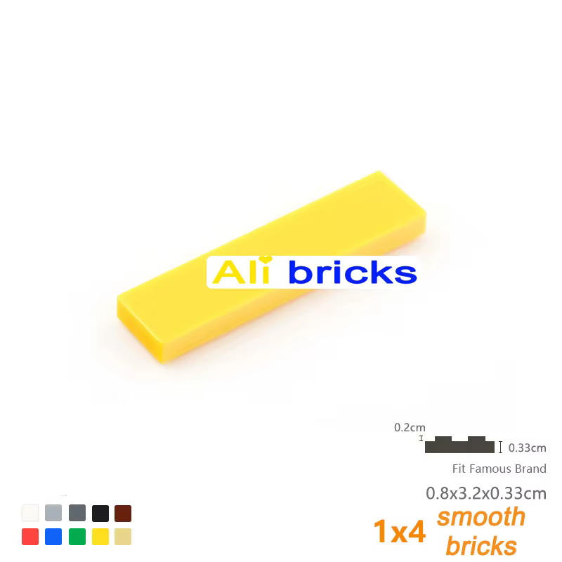 DIY Bloques de Construcción Figura Delgada Ladrillos Lisos 1x4 - imagen 5