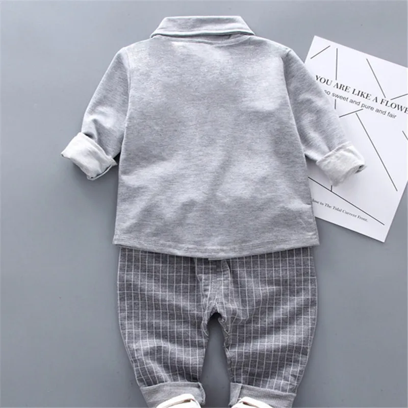 Lawadka conjunto bebé niño camiseta lazo pantalones algodón primavera - imagen 4