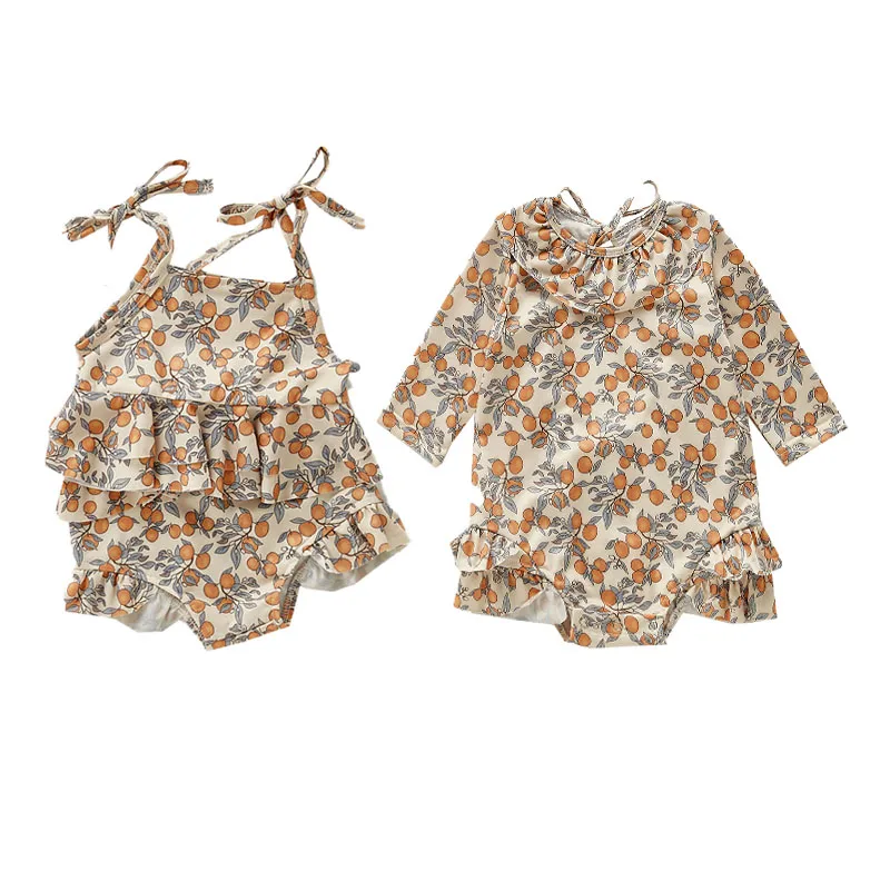 MILANCEL Traje de baño bebé niña estampado limón algodón – Verano
