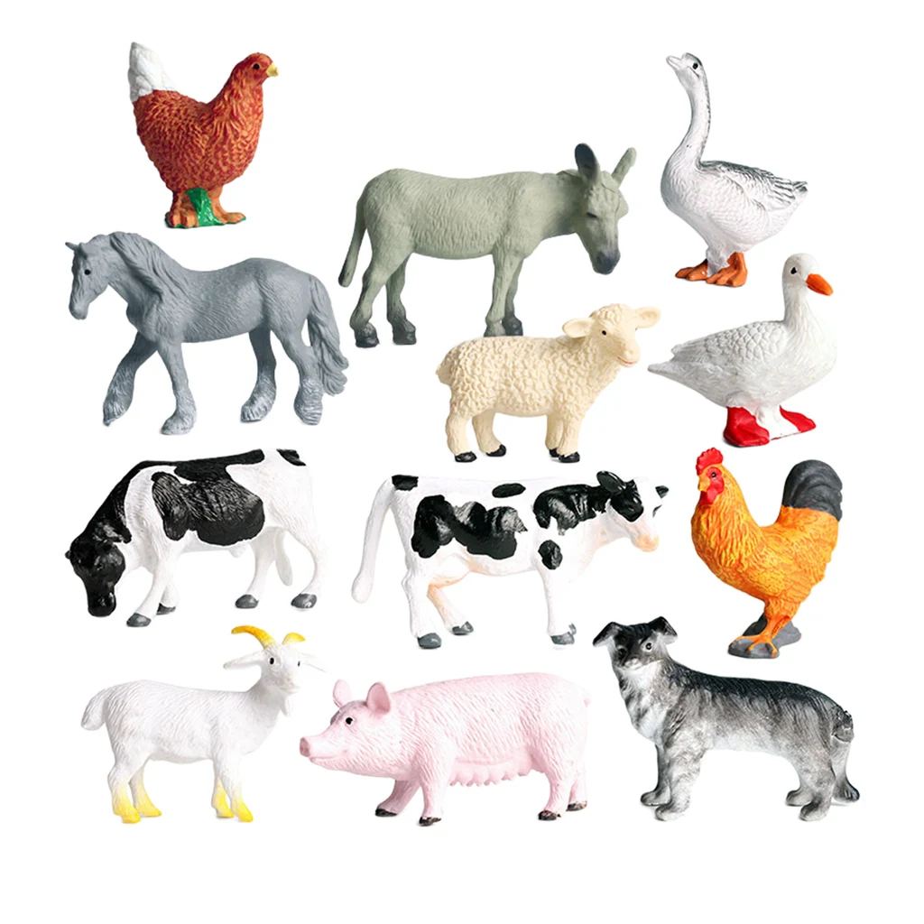 Figuras animales de granja realistas para casa de juegos