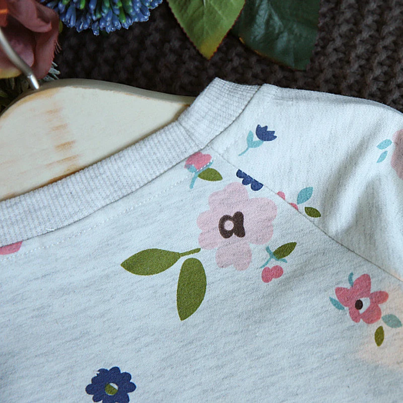 Jersey floral de cuello redondo para niñas de primavera - imagen 3