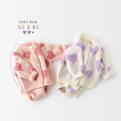 MILANCEL Conjunto bebé punto con corazón - Ropa recién nacido
