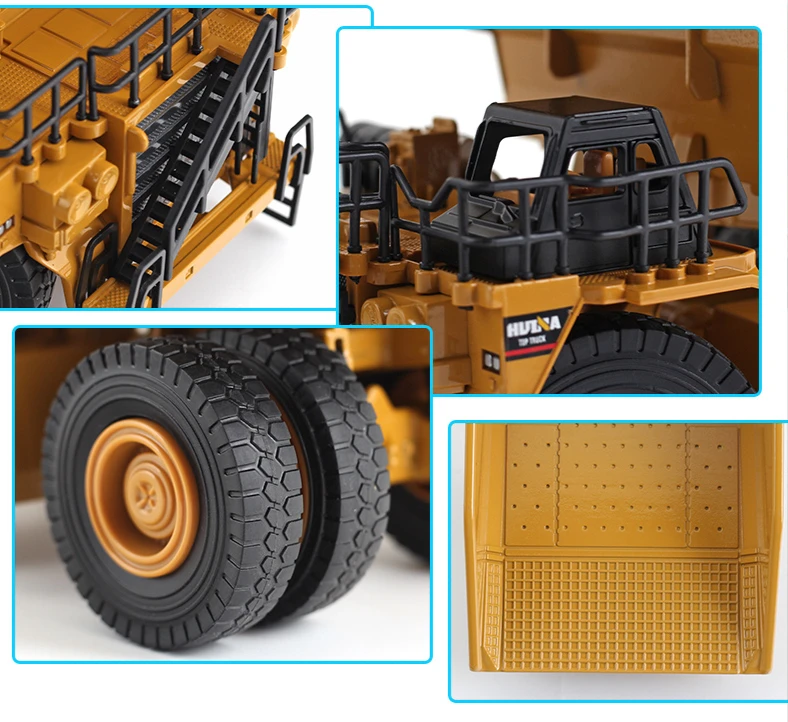Huina Camión volquete de juguete metálico para construcción infantil - imagen 2