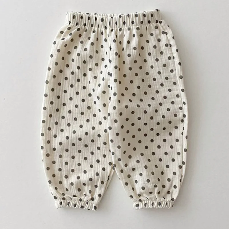 Pantalones de lino estampado dulce para niñas bebés – Casuales verano - imagen 5