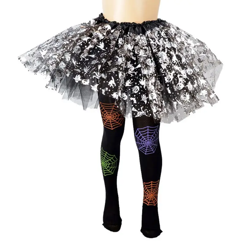 Medias largas de Halloween con telaraña para niños y niñas - imagen 3