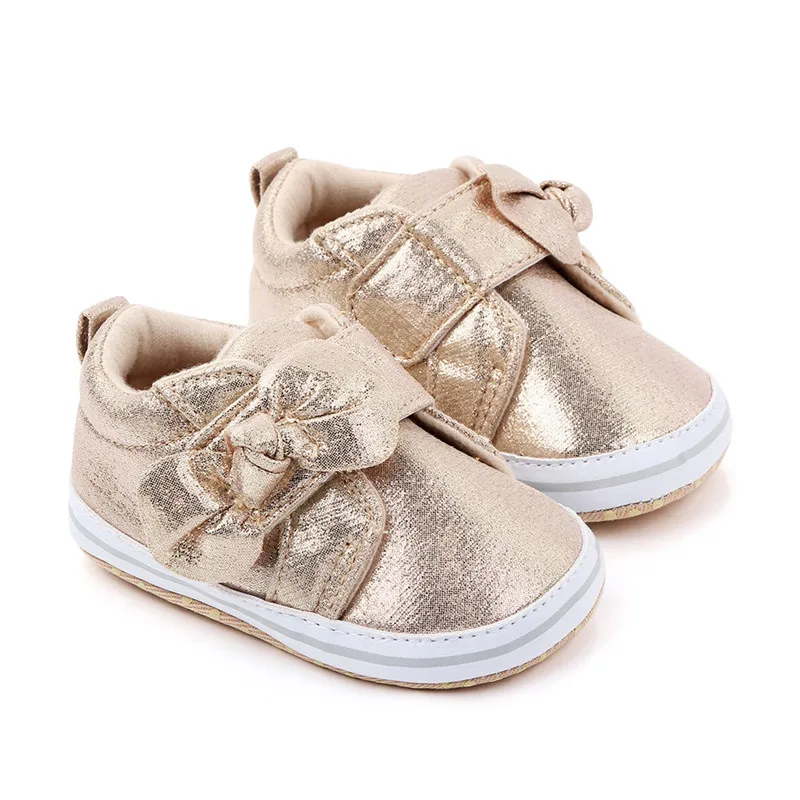 Zapatos de bebé primeros caminantes de PU con lazo para primavera - imagen 2