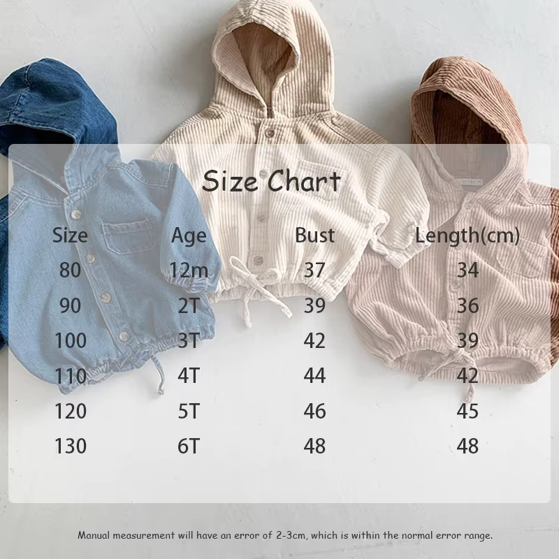 Sudaderas con capucha de pana infantil en varios colores