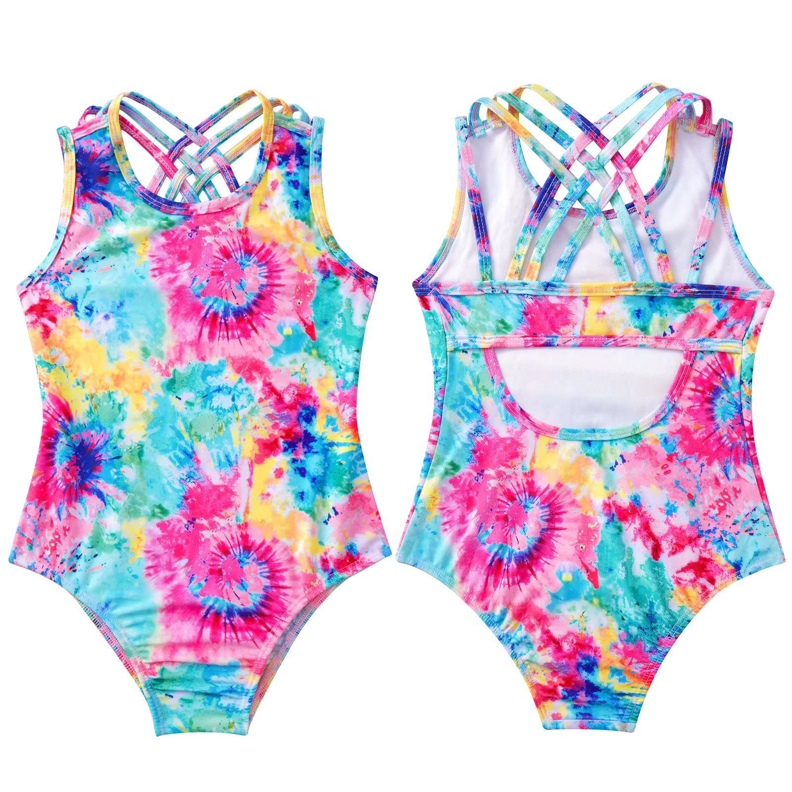 Bañador de una pieza para niña con estampado de verano