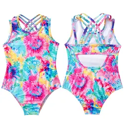 Bañador de una pieza para niña con estampado de verano