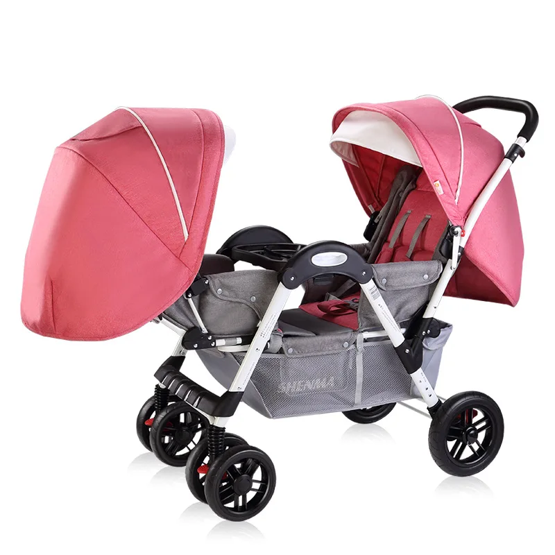 Cochecito doble plegable para gemelos – Ligero y reclinable