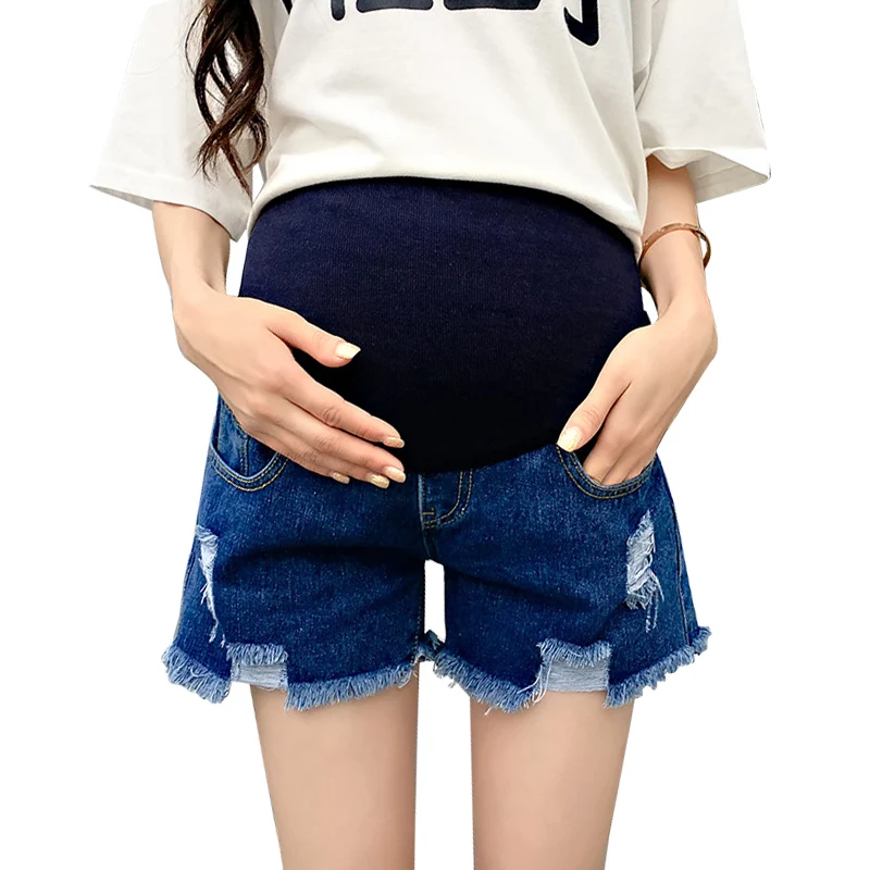 Pantalones vaqueros premamá cortos de verano con ajuste cómodo - imagen 5