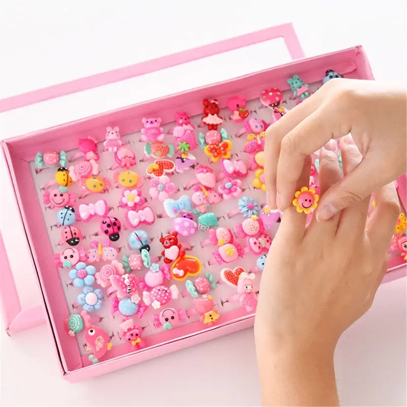 Anillos infantiles con lazo de flores y animales estilo fantasía - imagen 2