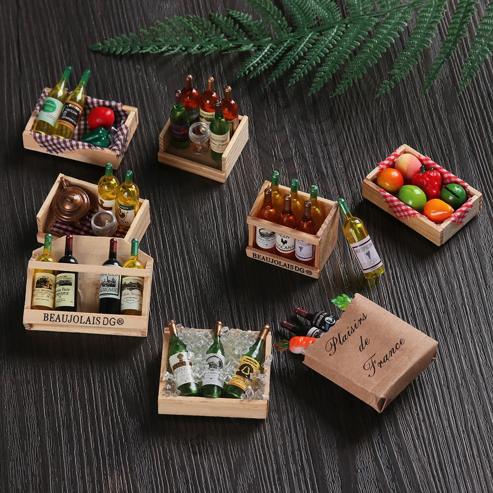 Mini botellas de vino para casa de muñecas - Accesorios de cocina