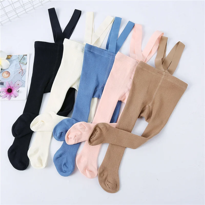 Medias de punto para niñas – Pantimedias con tirantes otoño e invierno - imagen 2