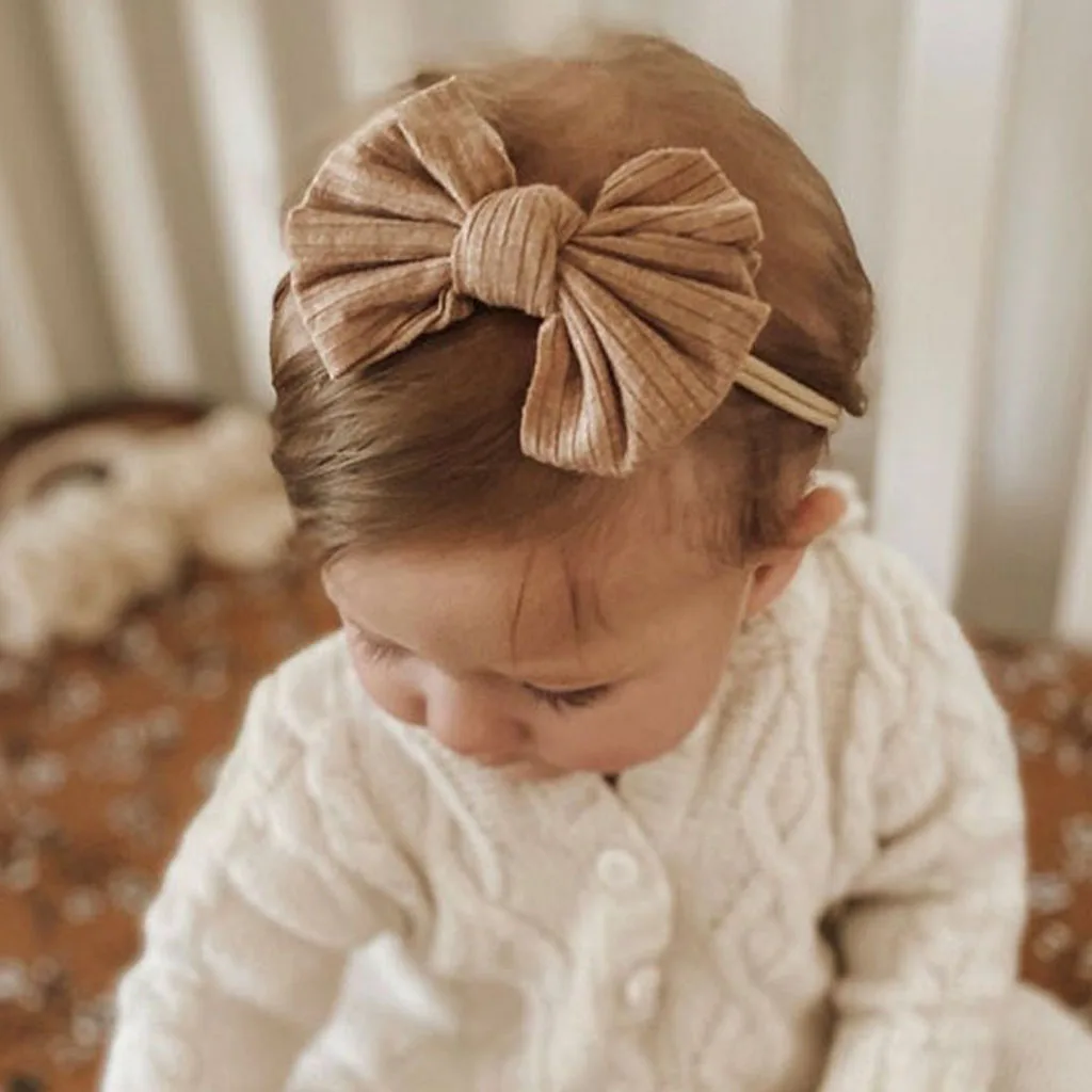 Diadema de lazo para bebé niña – Banda elástica suave - imagen 2