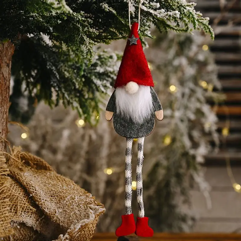 Muñeco de Papá Noel de pierna larga para decoración navideña - imagen 2