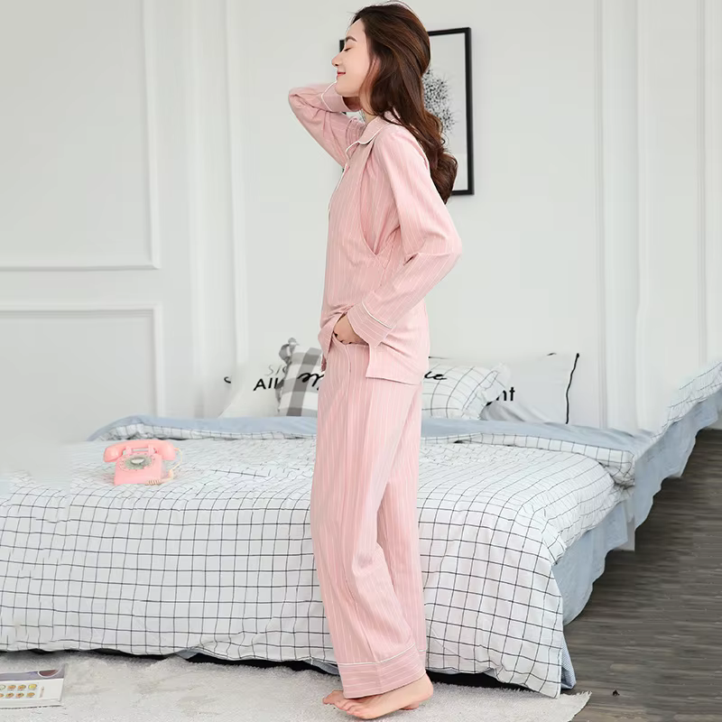 Pijama de embarazo y lactancia en algodón suave para dormir - imagen 2