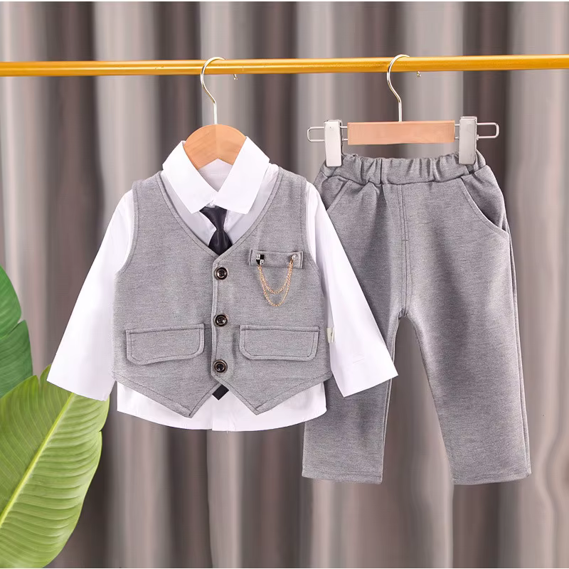 Traje formal completo para niño con chaleco y camisa - imagen 3