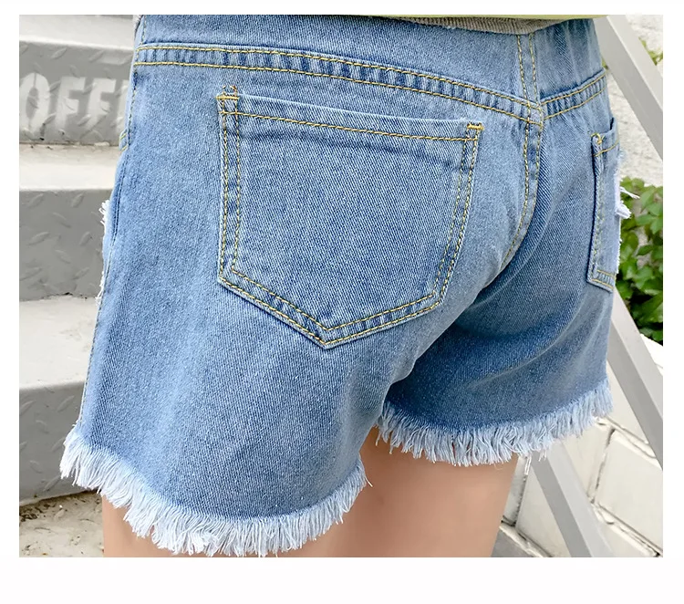 Pantalones vaqueros premamá cortos de verano con ajuste cómodo - imagen 3