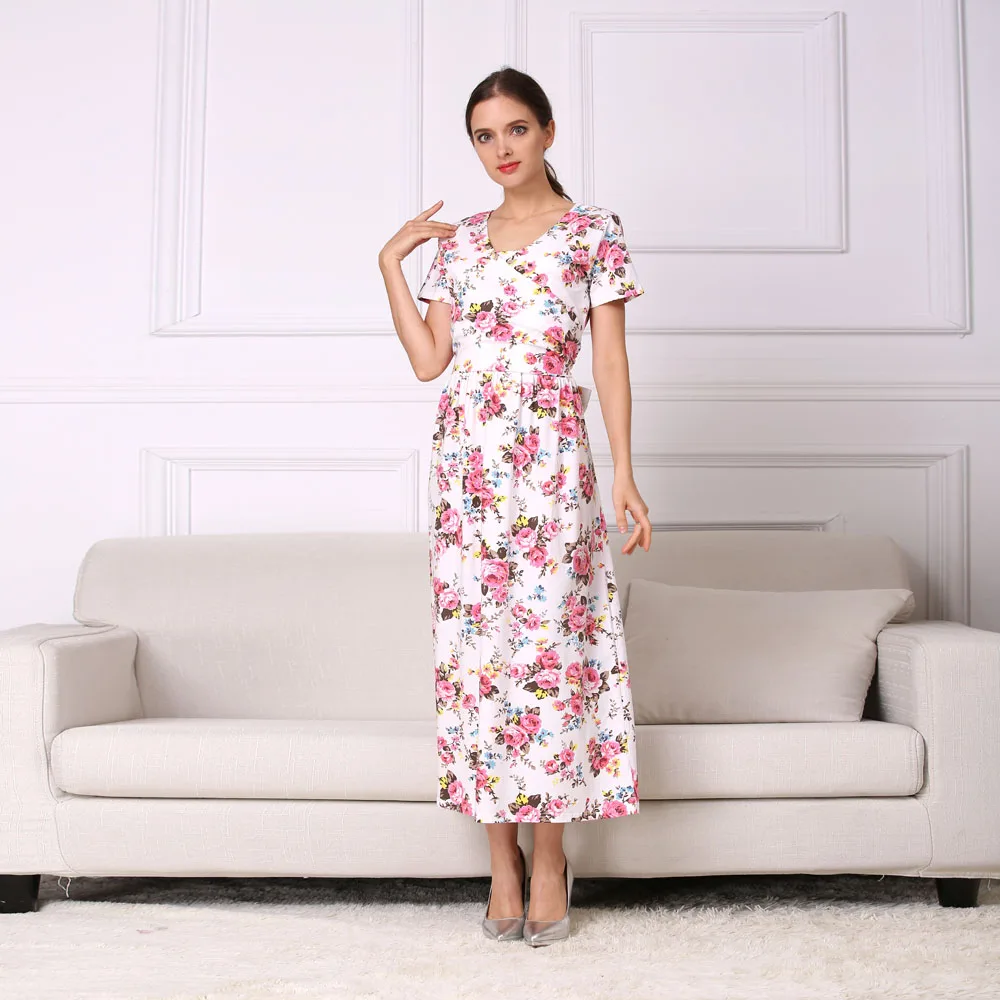 Vestido premamá de verano estampado para embarazo y lactancia - imagen 2