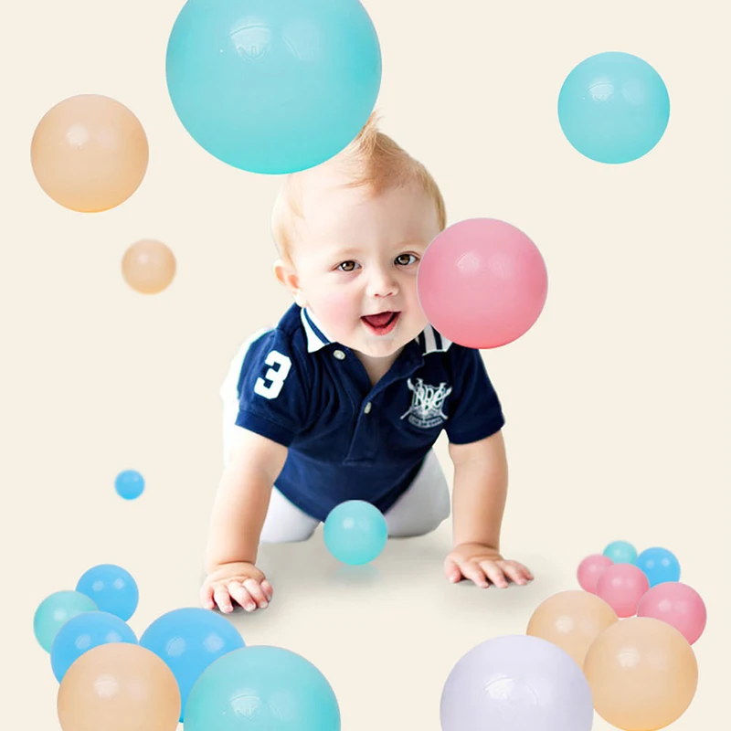 Bolas de piscina segura para bebés – 5,5 cm suave ecológica color oceano - imagen 5