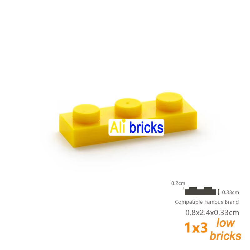 Bloques de construcción finos 1×3 para niños – Piezas compatibles DIY