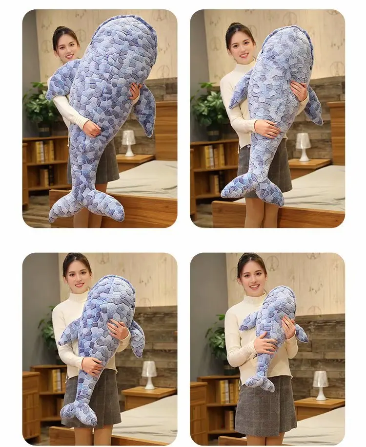 Ballena de peluche estilo cojín para apoyar y abrazar