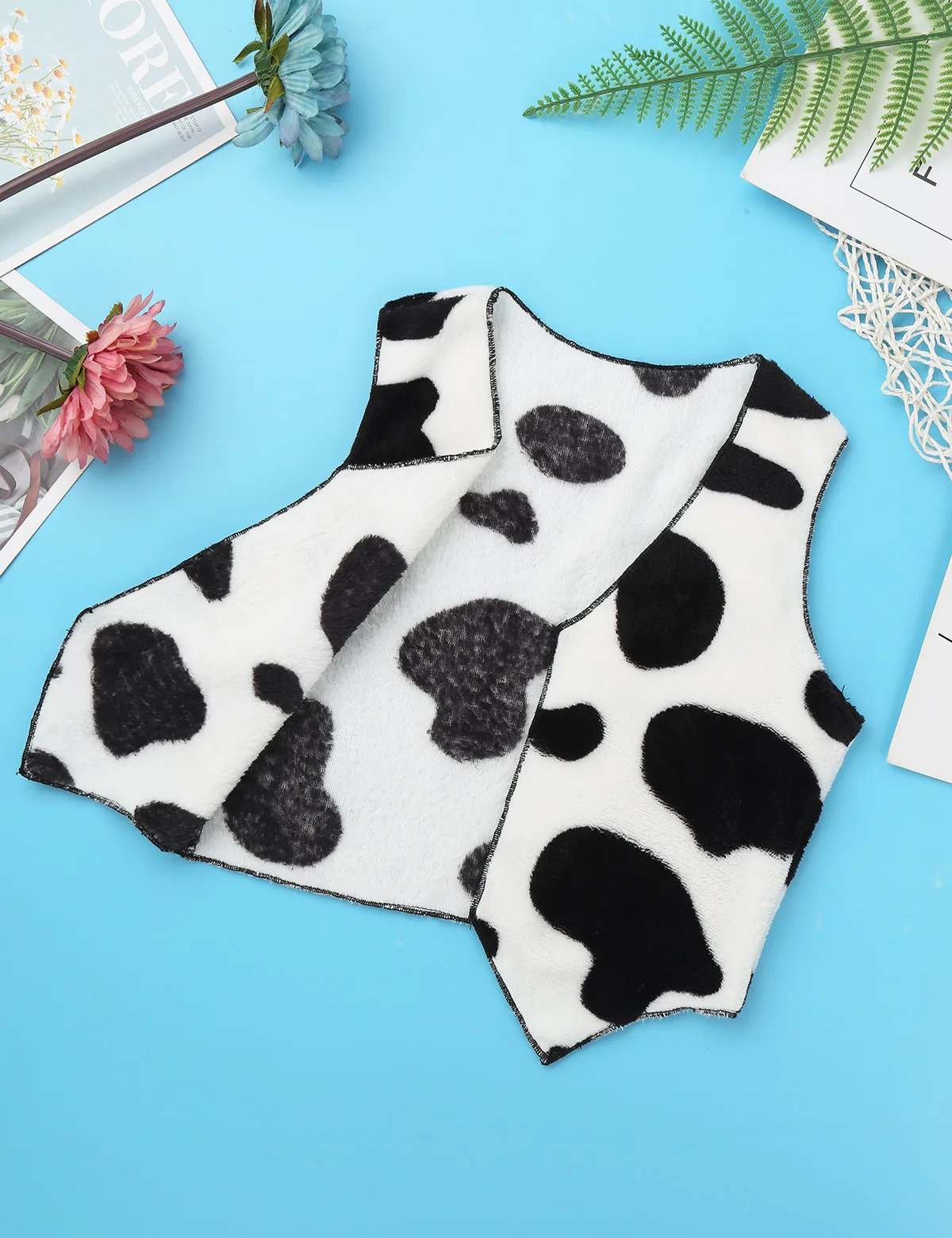 Disfraz de vaquero infantil sin mangas con chaleco estampado vaca - imagen 2