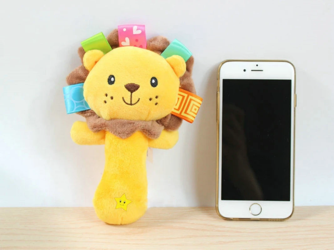 Sonajero de tela suave con animal tipo peluche educativo para bebé - imagen 5