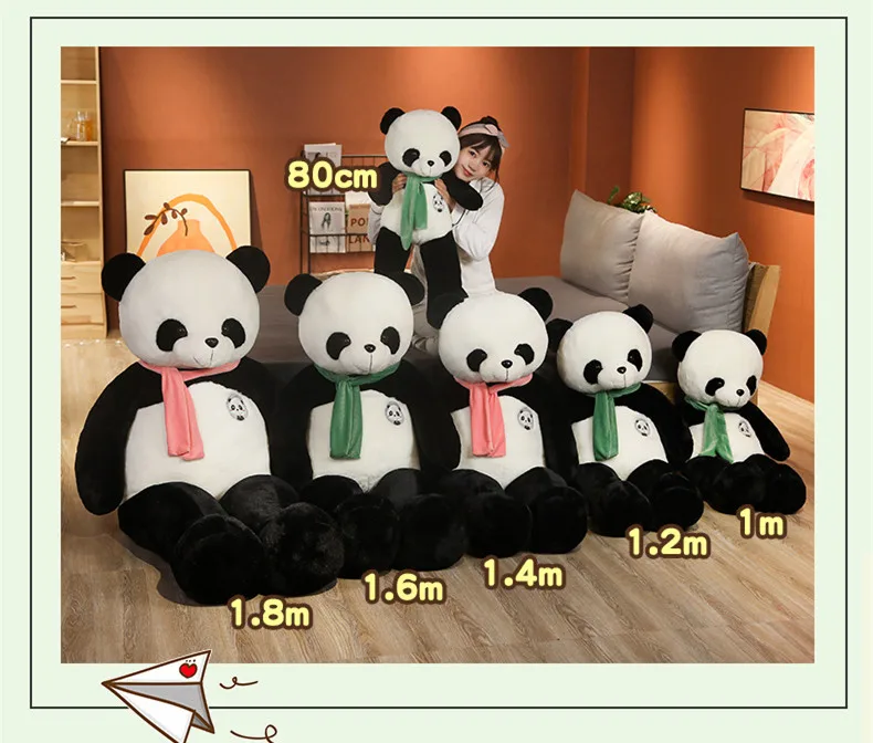 Peluche de panda suave en varias tallas
