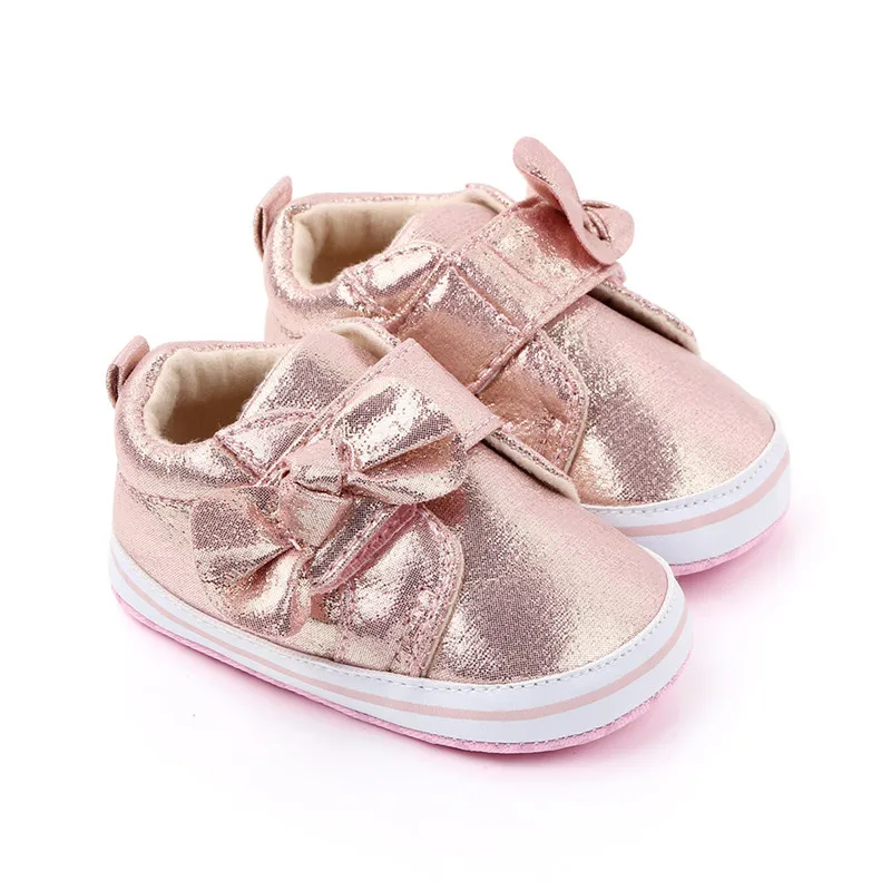 Zapatos de bebé primeros caminantes de PU con lazo para primavera - imagen 4