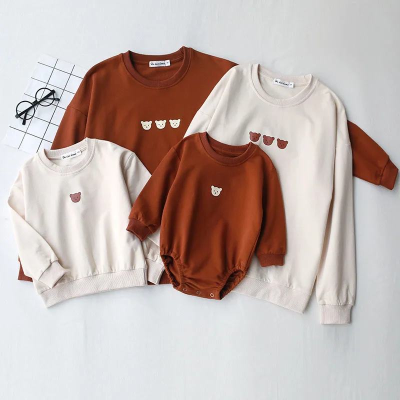 MILANCEL Mono bebé con capucha de oso – Ropa a juego familiar - imagen 4
