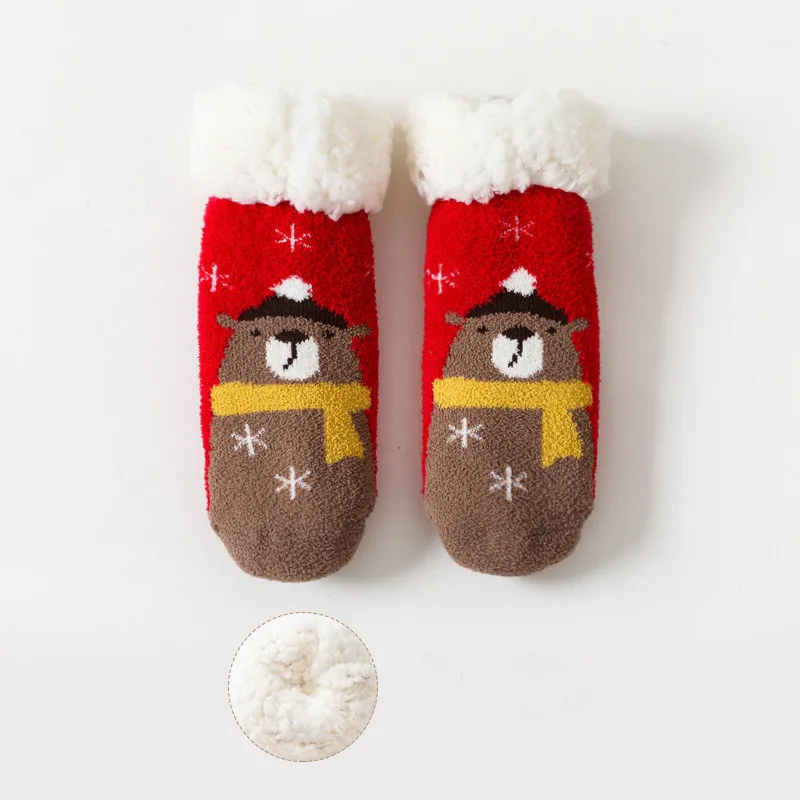 Calcetines antideslizantes de algodón para bebé 0-4 años – Navidad